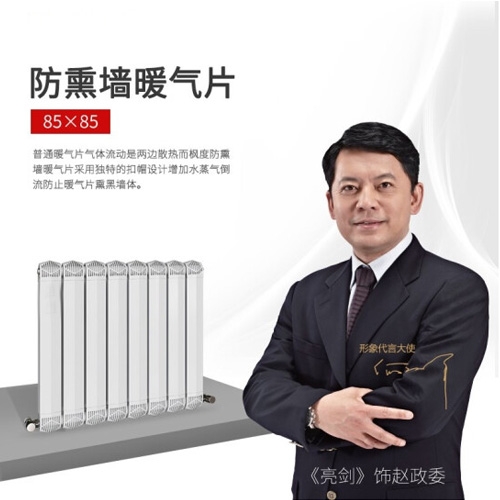 銅鋁復(fù)合85×85散熱器防熏墻